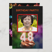 Voeg een afbeelding toe, 48e verjaardagsfeestje Ui Kaart (Voorkant / Achterkant)