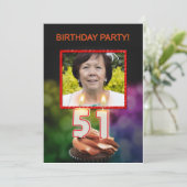 Voeg een afbeelding toe, 51ste verjaardagsfeestje  kaart (Staand voorkant)