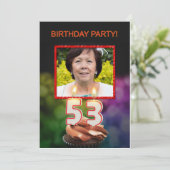 Voeg een afbeelding toe, 53ste verjaardagsfeestje  kaart (Staand voorkant)