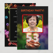 Voeg een afbeelding toe, 53ste verjaardagsfeestje  kaart (Voorkant / Achterkant)