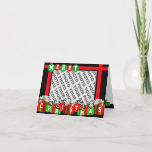 Voeg een cadeaudoos voor een prettige kerstkaart t feestdagen kaart