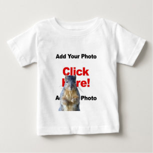 Voeg een eekhoorn aangepaste foto baby t-shirt toe