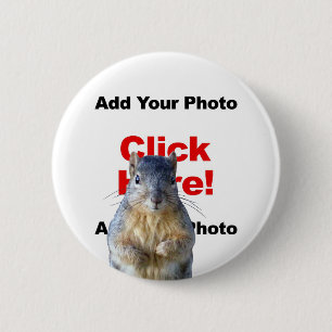 Voeg een Eekhoorn aangepaste foto-Button toe Ronde Button 5,7 Cm