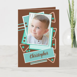Voeg een foto toe naam brown mint kleine jongen ve kaart