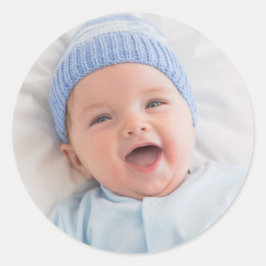 Voeg een foto toe ronde sticker