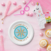 Voeg een Latitude Longitude Compass Roos Nautical Papieren Bordje (Feest)