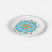 Voeg een Latitude Longitude Compass Roos Nautical Papieren Bordje (Gekanteld)