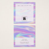 Voeg een Logo-iriserende regenboogbedekking-Kaart  Vierkante Visitekaartjes (Voorkant /achterkant)