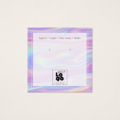 Voeg een Logo-iriserende regenboogbedekking-Kaart  Vierkante Visitekaartjes (Voorkant)