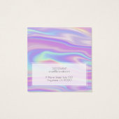 Voeg een Logo-iriserende regenboogbedekking-Kaart  Vierkante Visitekaartjes (Achterkant)
