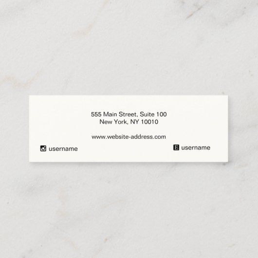 Voeg een Logo-wit leder-oorbeeldscherm toe Mini Visitekaartje (Achterkant)