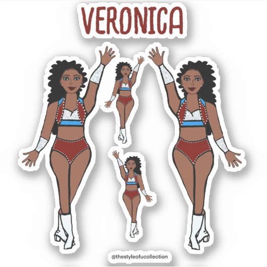 Voeg een naam Dancer Stickers Cherry / Light Blue (Voorkant)