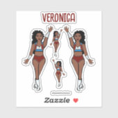 Voeg een naam Dancer Stickers Cherry / Light Blue (Vel)