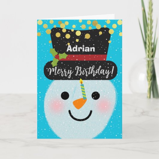 Voeg een naam Merry Birthday Schattige Schattige S Kaart (Voorkant)