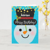 Voeg een naam Merry Birthday Schattige Schattige S Kaart (Gele Bloem)