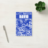 Voeg een naam, naam collage In blauw & wit Post-it® Notes (Kantoor)