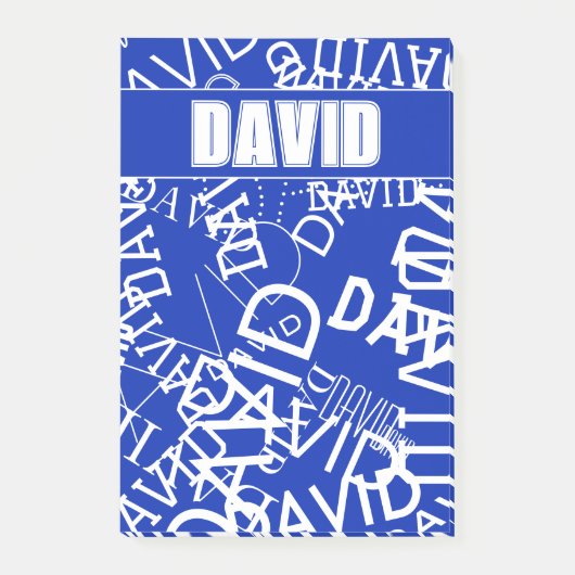 Voeg een naam, naam collage In blauw & wit Post-it® Notes (Voorkant)
