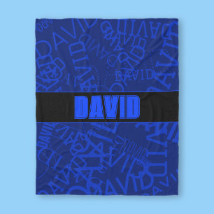 Voeg een naam, naam collage In marineblauw Fleece Deken