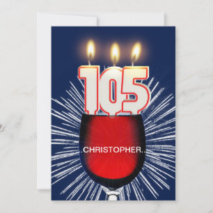 Voeg een naam toe, 105th Birthday Party Invitation Kaart