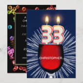 Voeg een naam toe, 33e verjaardag Uitnodiging, wij Kaart (Voorkant / Achterkant)