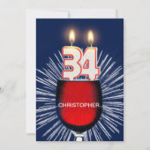 Voeg een naam toe, 34e verjaardag Uitnodiging, wij Kaart (Voorkant)