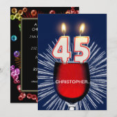 Voeg een naam toe, 45e verjaardag Uitnodiging, wij Kaart (Voorkant / Achterkant)