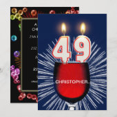 Voeg een naam toe, 49e verjaardag Uitnodiging, wij Kaart (Voorkant / Achterkant)