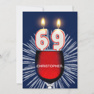 Voeg een naam toe, 69e verjaardag Uitnodiging, wij Kaart