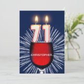Voeg een naam toe, 71e Verjaardagsfeest Uitnodigin Kaart (Staand voorkant)