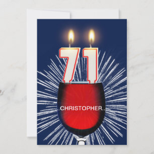 Voeg een naam toe, 71st Birthday party Invitation, Kaart