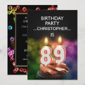 Voeg een naam toe, 89ste verjaardag Uitnodiging (Voorkant / Achterkant)