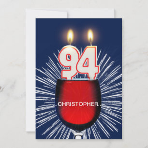 Voeg een naam toe, 94th Birthday party Invitation, Kaart