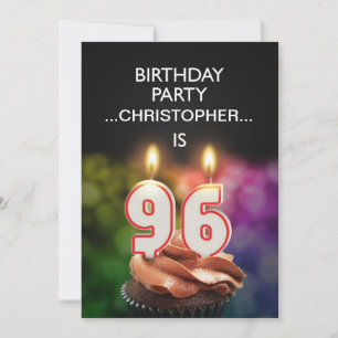 Voeg een naam toe, 96th Birthday party Uitnodiging