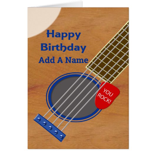 Voeg een naam toe aan gitaar Player Birthday (Voorkant)