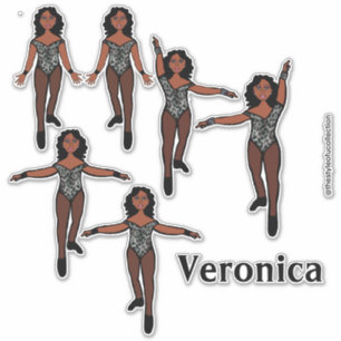 Voeg een naam toe Dancer Sticker Black Animal A