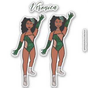 Voeg een naam toe Dancer Sticker Forest & Diamonds