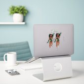 Voeg een naam toe Dancer Sticker Forest & Diamonds (Laptop op bureau)