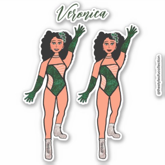 Voeg een naam toe Dancer Sticker Forest & Diamonds (Voorkant)