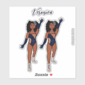 Voeg een naam toe Dancer Sticker Indigo & Diamonds (Vel)