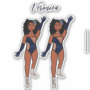 Voeg een naam toe Dancer Sticker Indigo & Diamonds