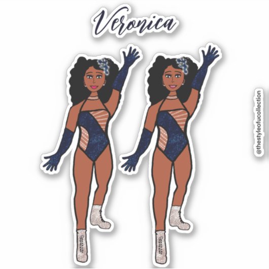 Voeg een naam toe Dancer Sticker Indigo & Diamonds (Voorkant)