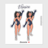 Voeg een naam toe Dancer Sticker Indigo & Diamonds (Vel)