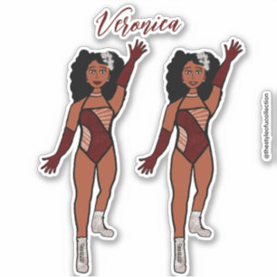 Voeg een naam toe Dancer Sticker Merlot & Diamonds