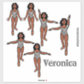 Voeg een naam toe Dancer Sticker Silver Animal A (Vel)