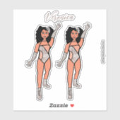 Voeg een naam toe Dancer Sticker Silver & Diamonds (Vel)