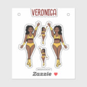 Voeg een naam toe Dancer Stickers Gold / Cherry (Vel)