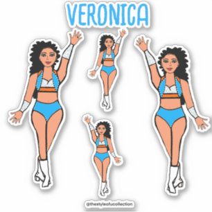 Voeg een naam toe Danser Stickers Lichtblauw / Ora