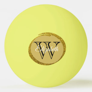 Voeg een naam toe: Monogram Gold Black Oval Pingpongballen