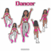 Voeg een naam toe Pink Silver Dancer #1 Sticker (Voorkant)