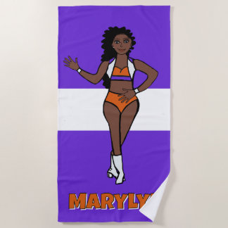 Voeg een naam toe Strandhanddoek Paars / Oranje Strandlaken